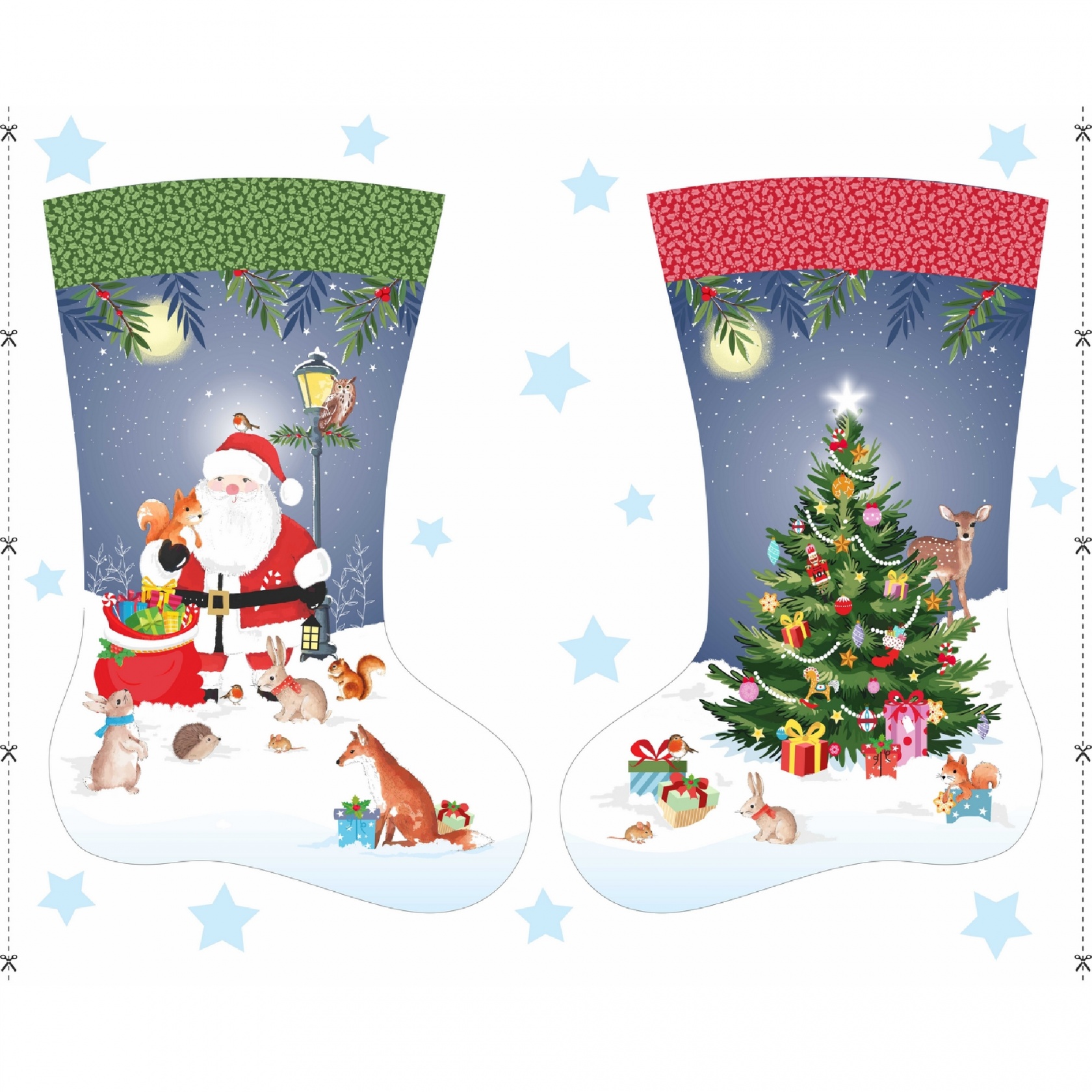 Woodland Christmas Large Stocking