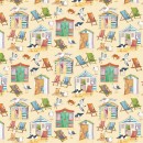 Coastal By Emma Ball Col. 103 Beach Huts Biege - Due July/Aug